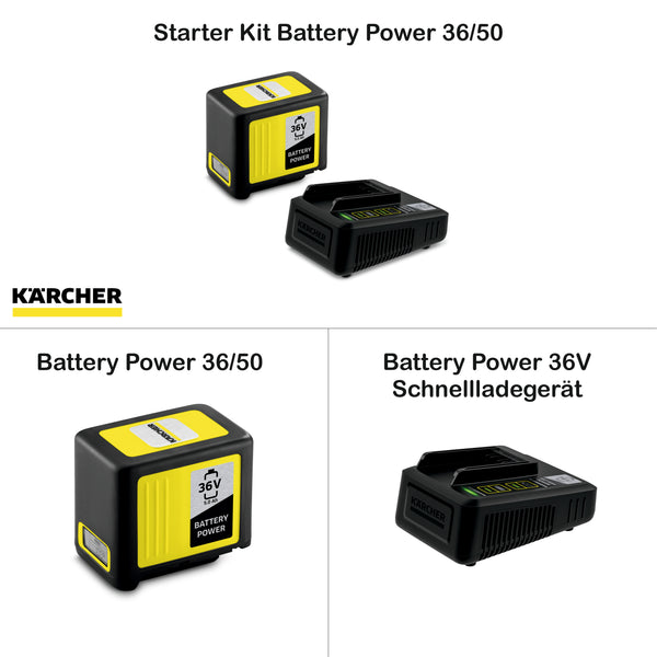 Kärcher Starter Set Battery Power 36/50, Schnellladegerät, Battery 36V