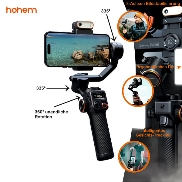 Hohem iSteady M6 Kit 3-Achsen-Handy Stabilisator,Gimbal mit AI-Tracker