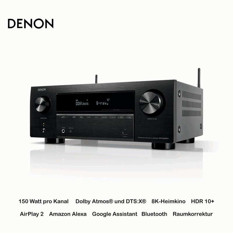 Denon AVR-X2800H 7.2 Kanal 8K AV-Receiver mit HEOS® Built-in, Airplay