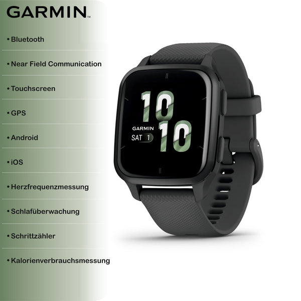 Garmin Venu Sq 2 Smartwatch, Fitnessuhr iOS, Android anthrazit