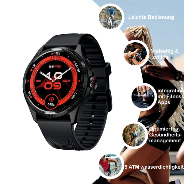 Mobvoi TicWatch Pro 5 Enduro Smartwatch Fitnessuhr Android Wear OS 90 Std. Akku Saphirglas