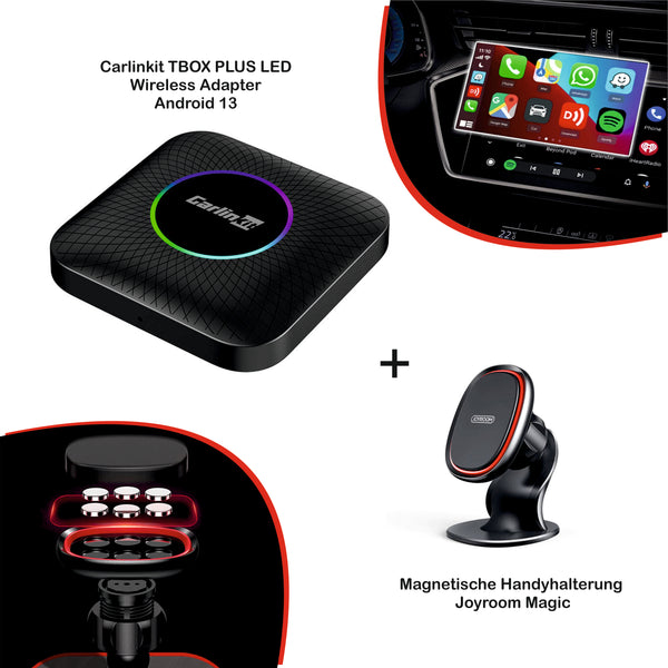 CARLINKIT TBOX Ambient LED Wireless Android 13 Carplay & Android Auto inkl Handyhalterung