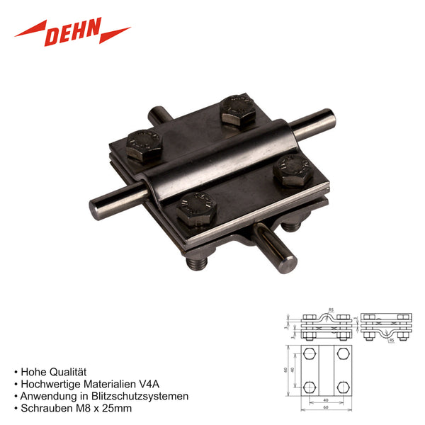 Dehn 319209 Kreuzstück Kreuzverbinder Rd 8-10 Niro V4A