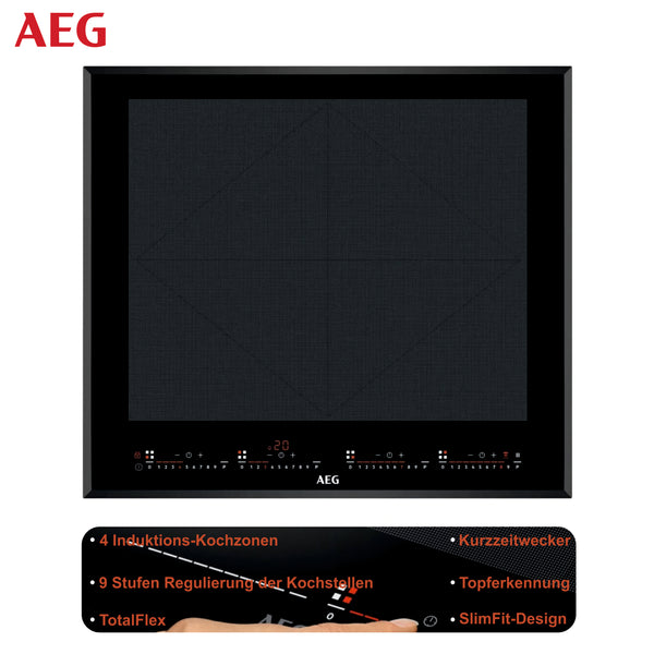 AEG IKE64683FB AV Induktion-Kochfeld, Hob²Hood, 4 Zonen, schwarz