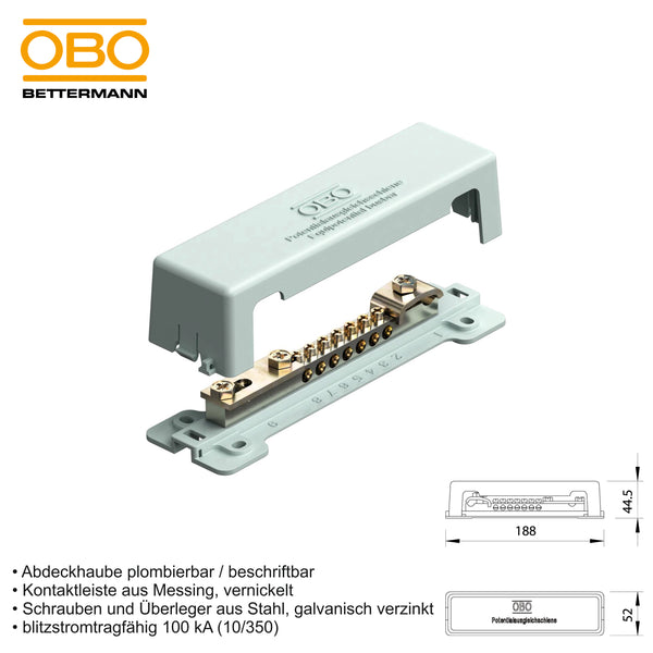 Potentialausgleichsschiene Ausgleichsschiene Erdung Schiene VDE OBO Bettermann