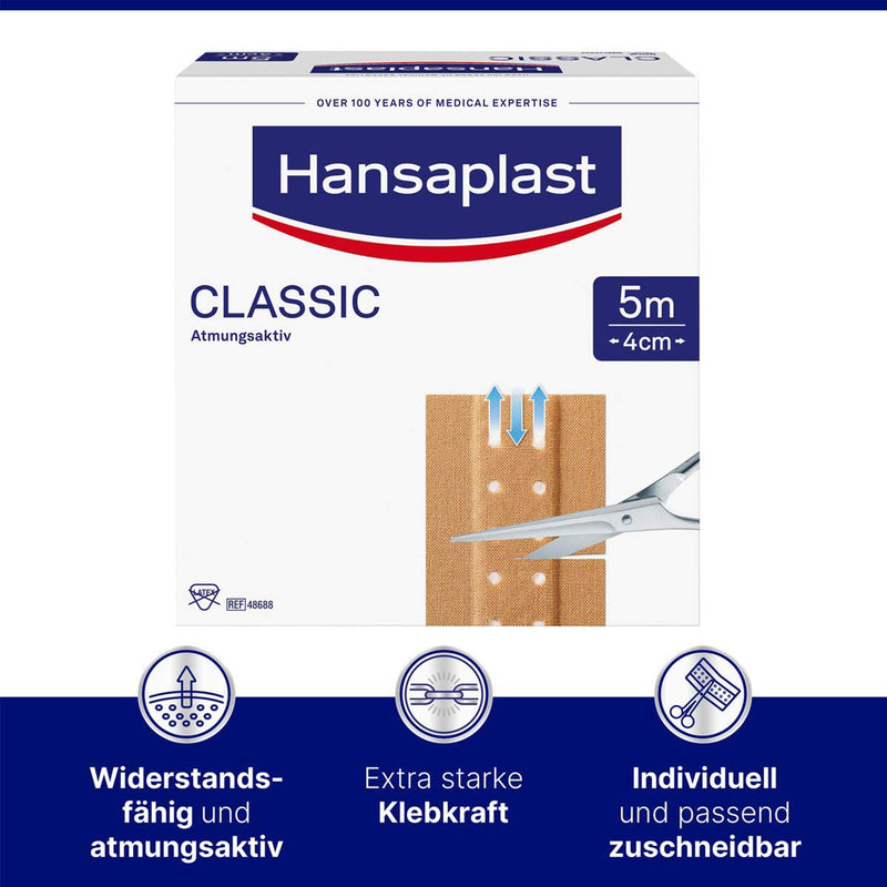Hansaplast Classic Wundverband Pflaster Spenderbox 5 Meter diverse Breiten