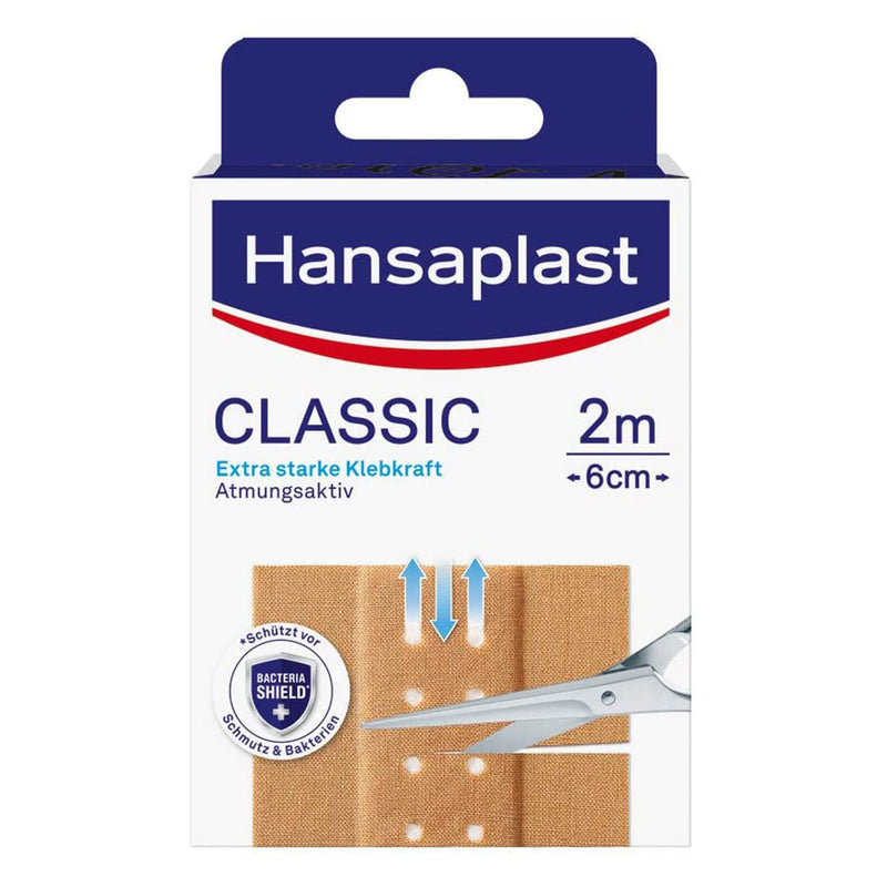 Hansaplast Classic Pflaster 2m x 6cm zuschneidbar stark atmungsaktiv Wundpflaster